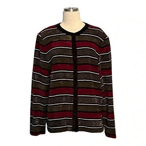 Vintage Alfred Dunner Multicolor Striped Button Blazer Jacket Women Plus Size 16